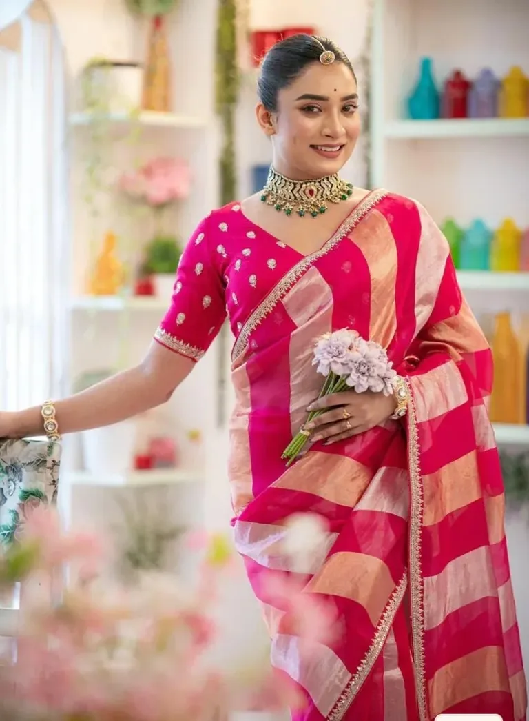 Pure Handwoven Banarasi Tissue Silk Saree – Festive Elegance - ethnic Indian fashion from Swathi Design