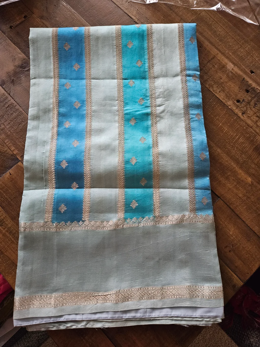 Handcrafted Pure Raw Mango Silk Wedding Saree - ethnic Indian fashion from Swathi Design