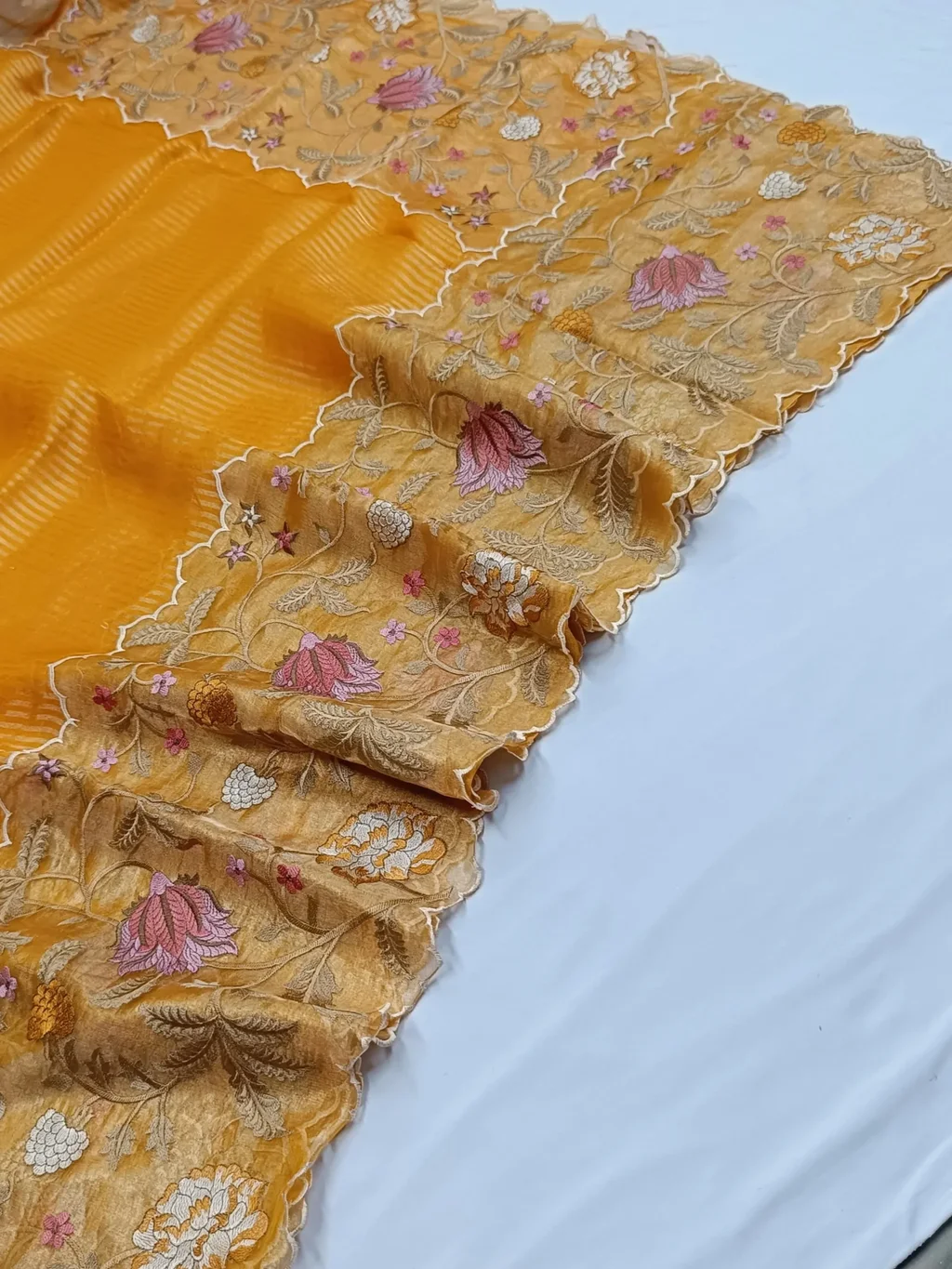 Pure Banarasi Kora Tissue Silk Saree for Weddings & Festivals