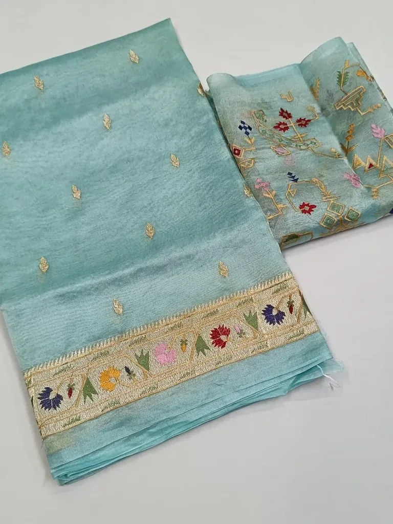 Pure Banarasi Kora Tissue Saree with Golden Zari for Weddings - ethnic Indian fashion from Swathi Design