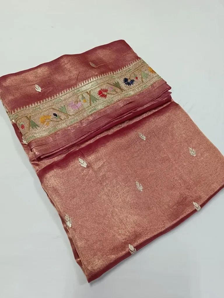 Pure Banarasi Kora Tissue Saree with Gold & Silver Zari - ethnic Indian fashion from Swathi Design