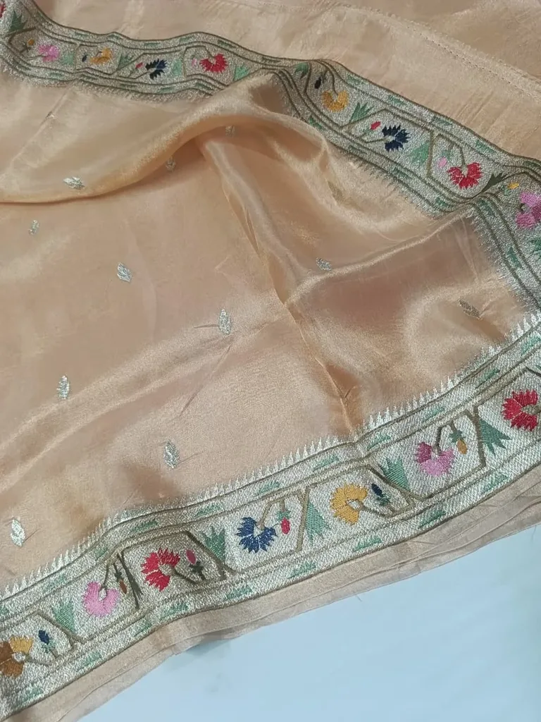 Handwoven Banarasi Kora Tissue Saree with Intricate Zari Work - ethnic Indian fashion from Swathi Design