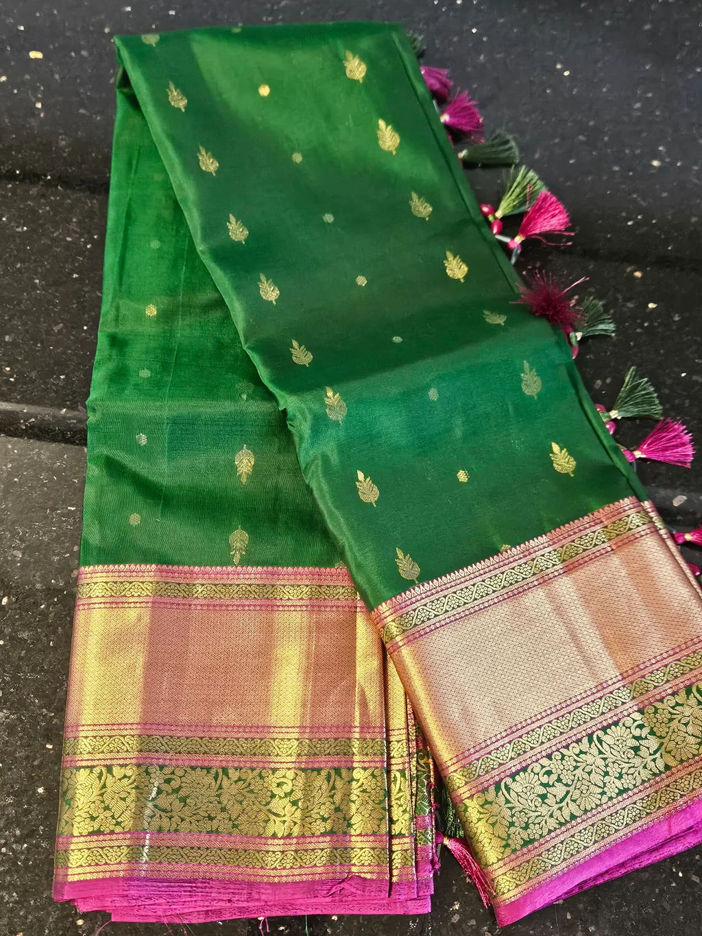 Luxury Kanchipuram Silk Saree with Zari Work - Regal Wear - ethnic Indian fashion from Swathi Design