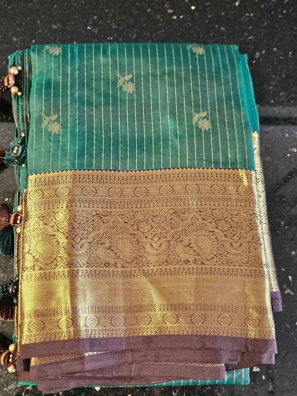 Luxurious Pure Kanchipuram Silk Saree with Intricate Zari for Weddings - ethnic Indian fashion from Swathi Design