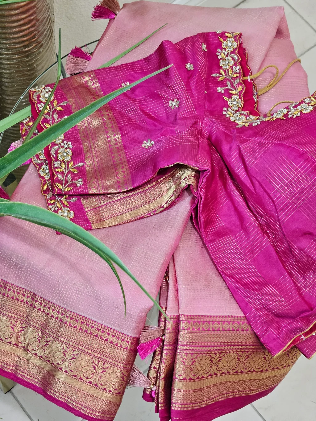 Handwoven Kanchipuram Silk Saree with Zari Details - ethnic Indian fashion from Swathi Design