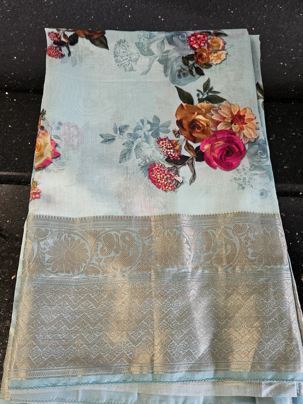 Pure Banarasi Silk Saree with Floral Motifs – Luxury Ethnic Wear - ethnic Indian fashion from Swathi Design
