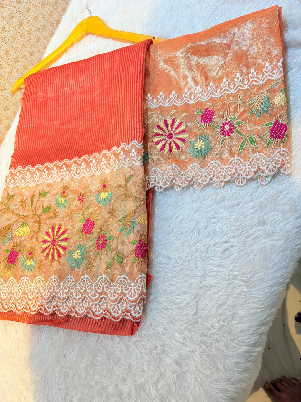 Luxurious Handwoven Banarasi Kora Tissue Saree with Zari for Weddings - ethnic Indian fashion from Swathi Design