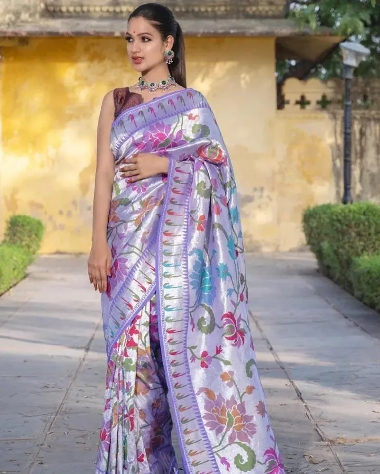 Pure Tussar Silk Georgette Saree for Weddings & Festivals - ethnic Indian fashion from Swathi Design