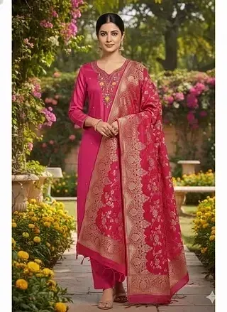 Luxurious Pure Dola Silk Maroon Ethnic Dress for Weddings & Festivals - ethnic Indian fashion from Swathi Design