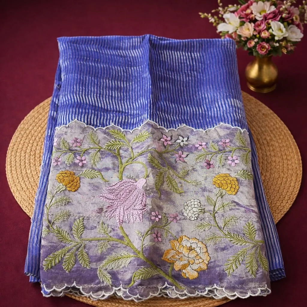 Exquisite Pure Banarasi Kora Tissue Saree for Weddings & Celebrations - ethnic Indian fashion from Swathi Design