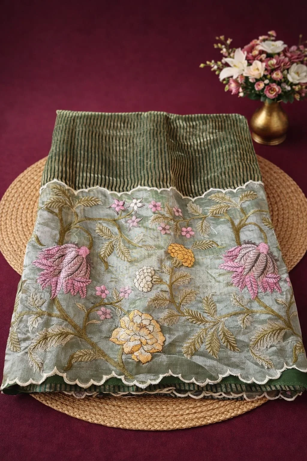 Elegant Banarasi Kora Tissue Wedding Saree - ethnic Indian fashion from Swathi Design