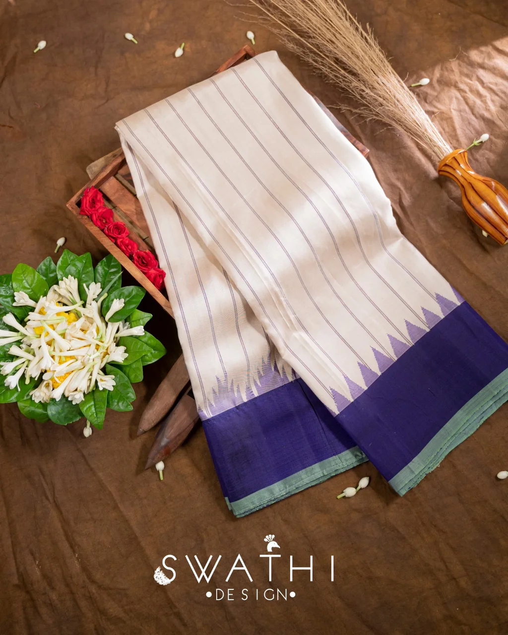 Pure Gadwal Silk Pattu Saree with Handcrafted Maggam Work Blouse – Rich Indian Elegance - ethnic Indian fashion from Swathi Design
